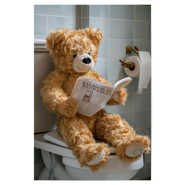 Poster "Teddy bear Toilet" artboxONE - Für Kinder,Lustig