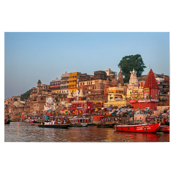 Poster 30x20 cm "Varanasis Ghats am Ganges" artboxONE - Architektur,Reise / Asien