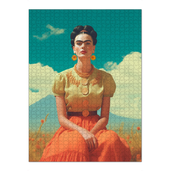 Puzzle Ravensburger "Frida Vintage-Style" artboxONE - Natur,Floral,Menschen