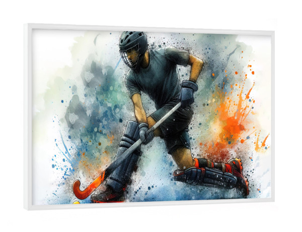 Poster mit weißem Rahmen "Eishockey W" artboxONE - Sport,Sport / Motivation - Sport,Sportler,Farbe,Aktion,Bunt,Wettbewerb,Hockey,Eishockey