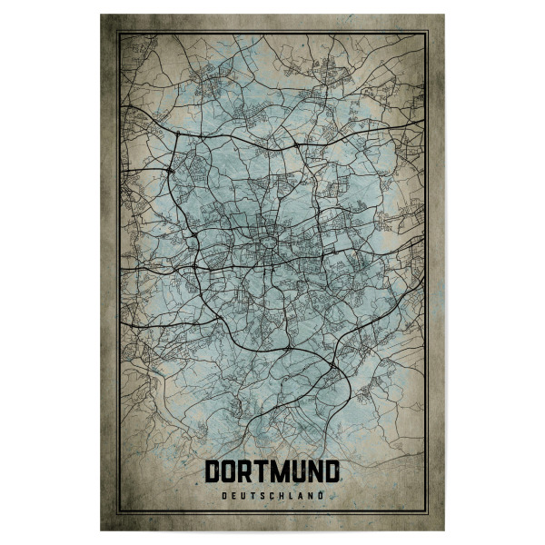Poster "Vintage Stadt Dortmund" artboxONE - Städte / Weitere,Kartografie