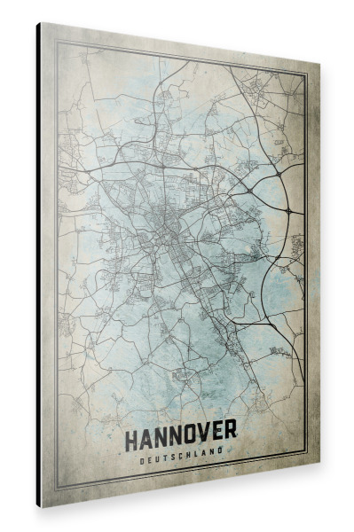 Alu-Dibond "Vintage Stadt Hannover" 30x20 cm artboxONE