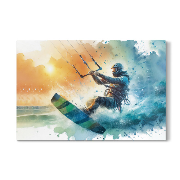 Galerie-Print "Kitesurfen in Aquarell B" 75x50 cm artboxONE