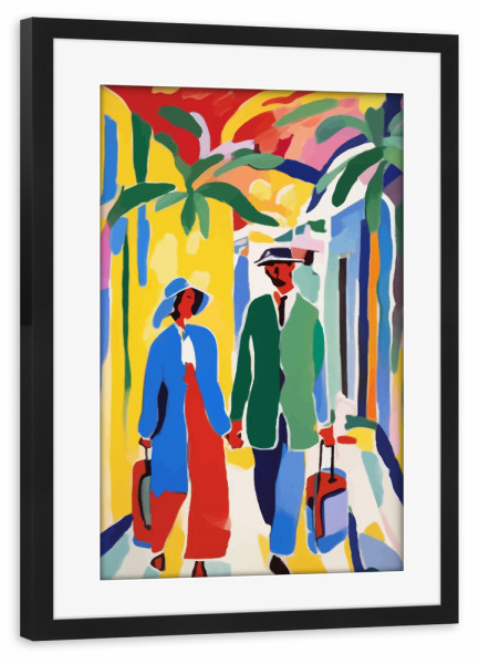 Poster mit Rahmen schwarz "Ein Zeuge Ihrer Lebensreise" artboxONE - Abstrakt,Menschen