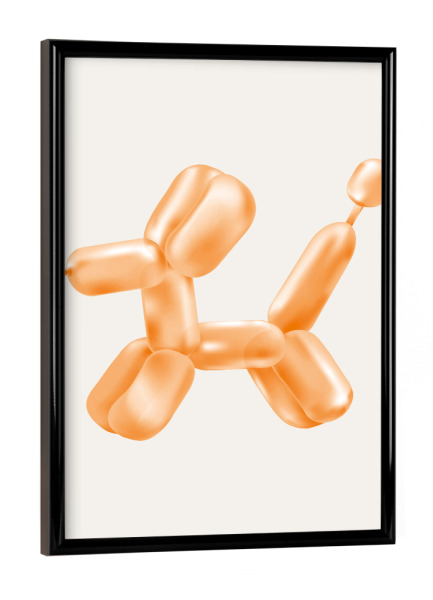 Poster mit schwarzem Rahmen "Malou Studio-Balloon Dog O" artboxONE - Für Kinder,Tiere,Festivals