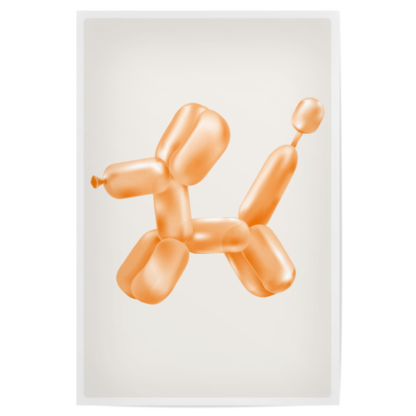 Poster "Malou Studio-Balloon Dog O" artboxONE - Für Kinder,Tiere,Festivals - Museum,Ballon,Tier,Haushund,Barbie,Kunst,Farbenfroh,Bunt,Jeff koons
