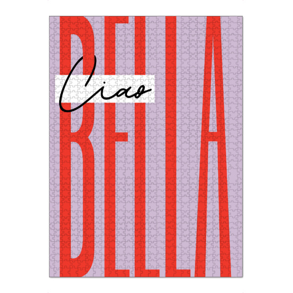 Puzzle Ravensburger "Malou Studio-Ciao Bella - Lila" artboxONE - Typografie,Buchstaben - Liebe,Buchstabe,Zitat,Motivation,Witz,Text,Spruch,Positivität