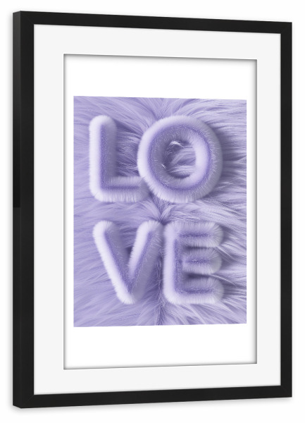 Poster mit Rahmen schwarz "Malou Studio-Flauschige Liebe L" artboxONE - Typografie,Liebe,Buchstaben