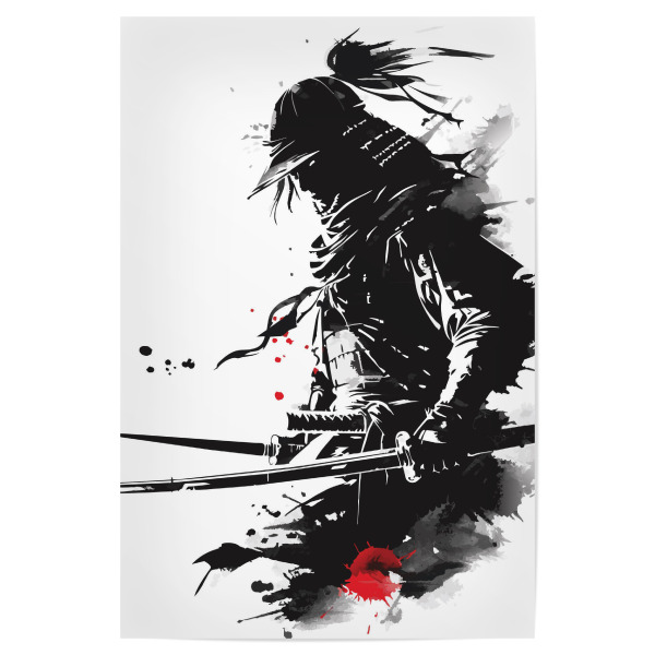 Poster "Samurai armor black" artboxONE - Abstrakt,Reise / Asien - Samurai,Warrior,Japan,Culture,Strength power,Determination,Sword,Armor battle