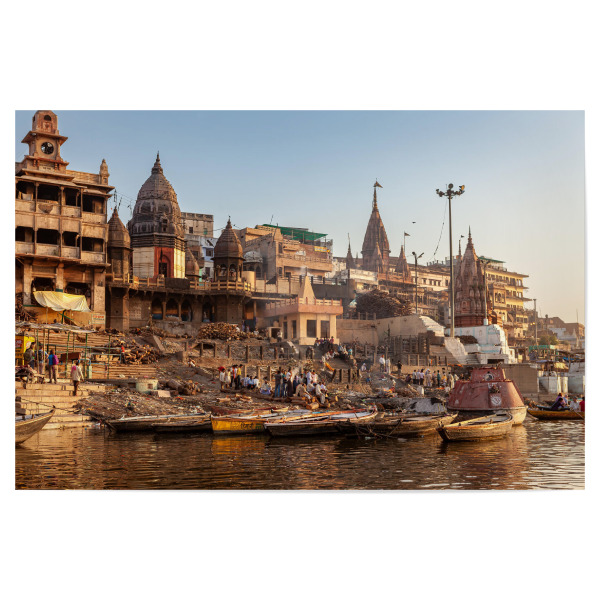 Poster 30x20 cm "Die Tempel von Varanasi am Ganges" artboxONE - Architektur,Reise / Asien