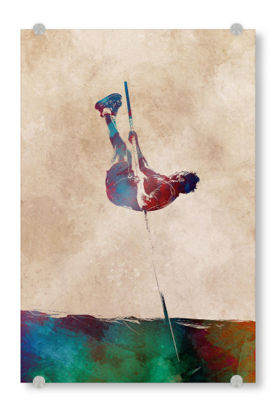 Acrylglasbild "Stabhochsprung Sportart A" artboxONE - Sport,Sport / Sommerspiele - Stabhochsprung,Athlet,Leichtathletik,Sport,Grafik
