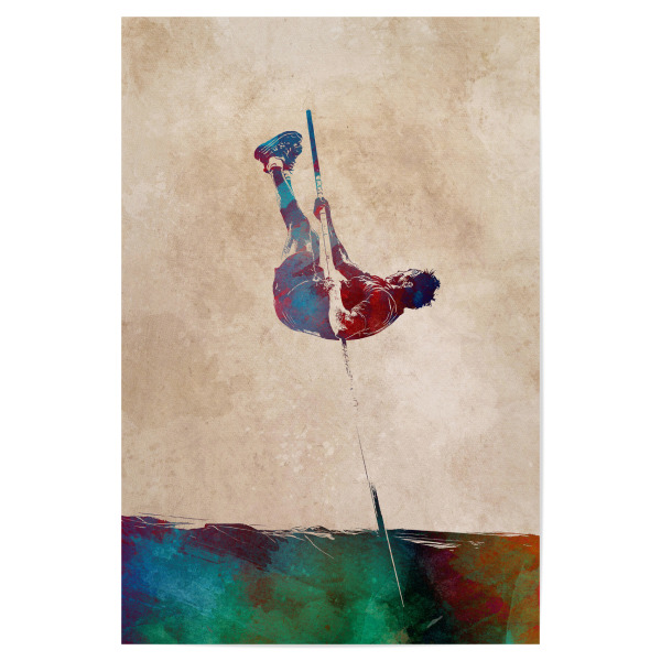 Poster "Stabhochsprung Sportart A" artboxONE - Sport,Sport / Sommerspiele - Stabhochsprung,Athlet,Leichtathletik,Sport,Grafik