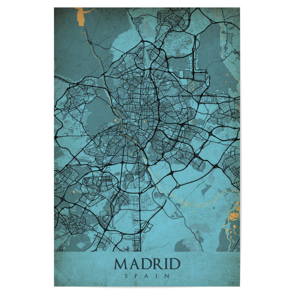 Poster 30x20 cm "Retro Madrid City" artboxONE - Städte / Weitere,Kartografie