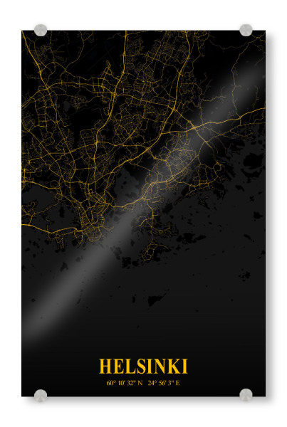 Acrylglasbild "Helsinki als Stadtplan" artboxONE - Städte / Weitere