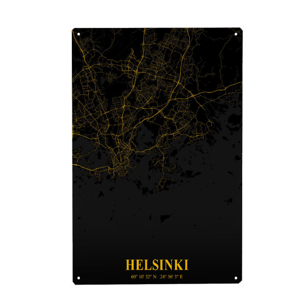 Holzbild "Helsinki als Stadtplan" artboxONE - Städte / Weitere
