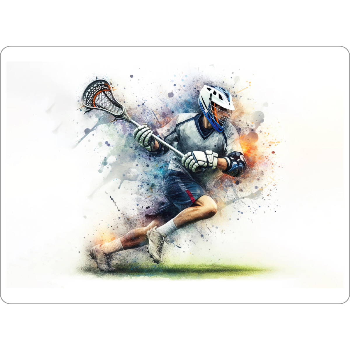 Tischset "Lacrosse-Spieler Z" artboxONE - Sport,Sport / Motivation - Sport,Sportler,Farbe,Bunt,Spieler,Aquarell,Lacrosse,Ball,Schläger - Bild sport