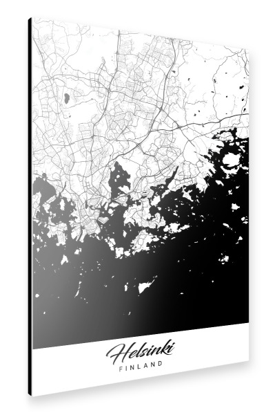 Alu-Dibond "Helsinki City Map" 30x20 cm artboxONE