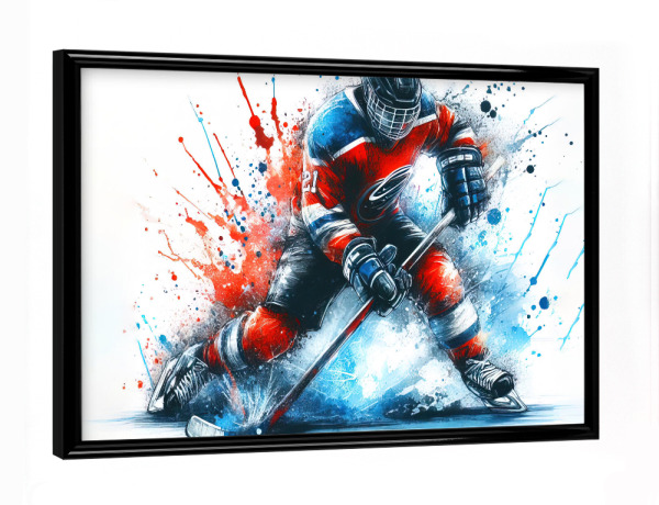 Poster mit schwarzem Rahmen "Eishockey T" artboxONE - Sport,Sport / Motivation - Sport,Sportler,Farbe,Aktion,Bunt,Wettbewerb,Hockey,Eishockey