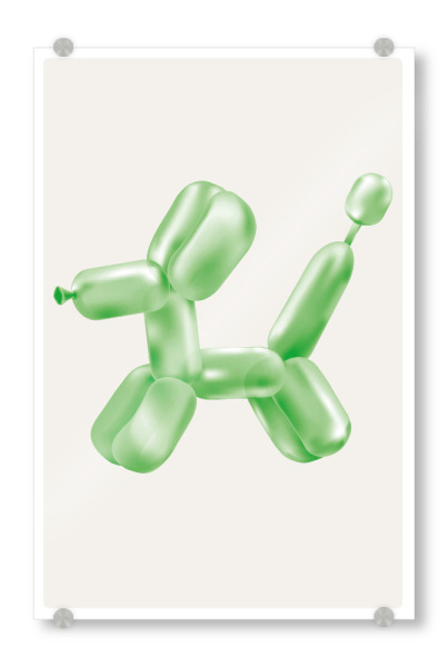 Acrylglasbild "Malou Studio-Balloon Dog G" artboxONE - Für Kinder,Tiere,Lustig - Museum,Ballon,Tier,Haushund,Barbie,Kunst,Farbenfroh,Bunt,Jeff koons
