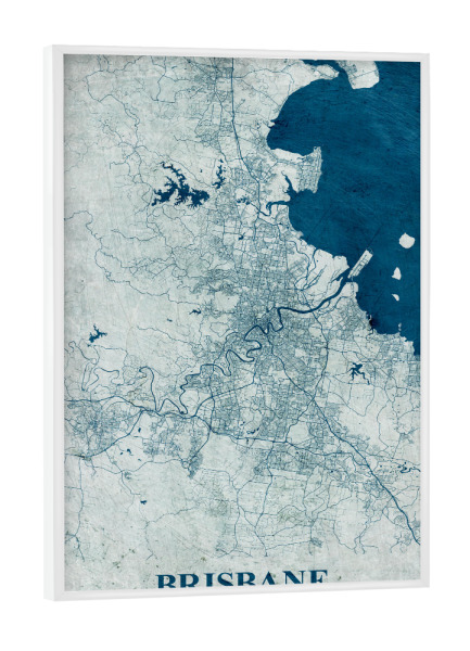 Poster mit weißem Rahmen "Brisbane Vintage" artboxONE - Städte / Weitere,Kartografie