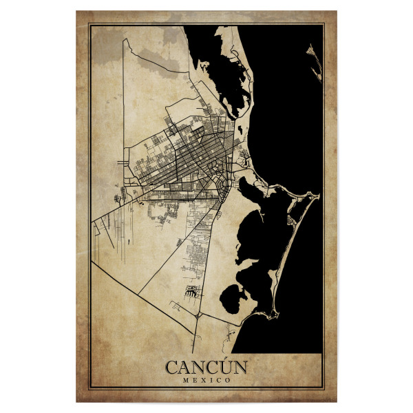 Poster "Cancun Vintage City" artboxONE - Städte / Weitere,Kartografie