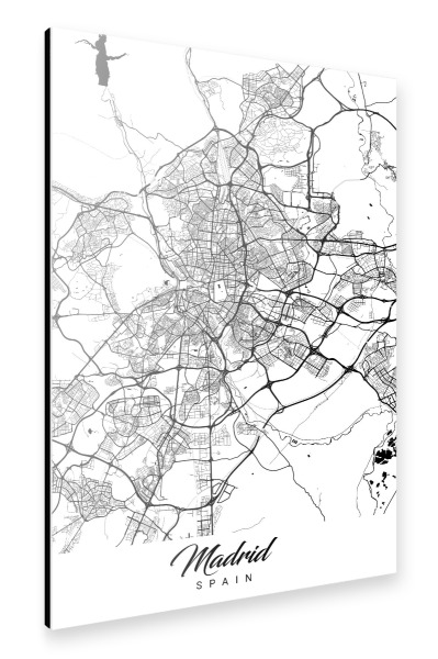 Alu-Dibond "Madrid City Map" 30x20 cm artboxONE