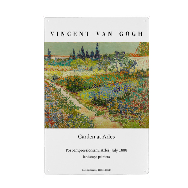 Metall Poster "Van Gogh - Garten in Arles" artboxONE - Typografie,Natur,Floral