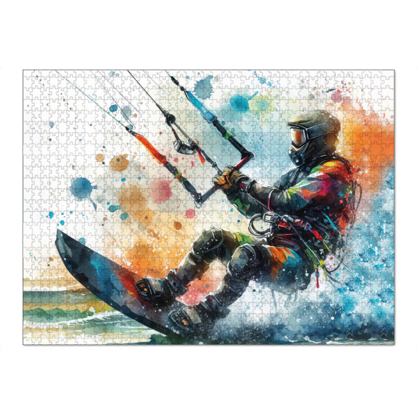 Puzzle Ravensburger "Kitesurfen in Aquarell" artboxONE - Sport,Sport / Motivation