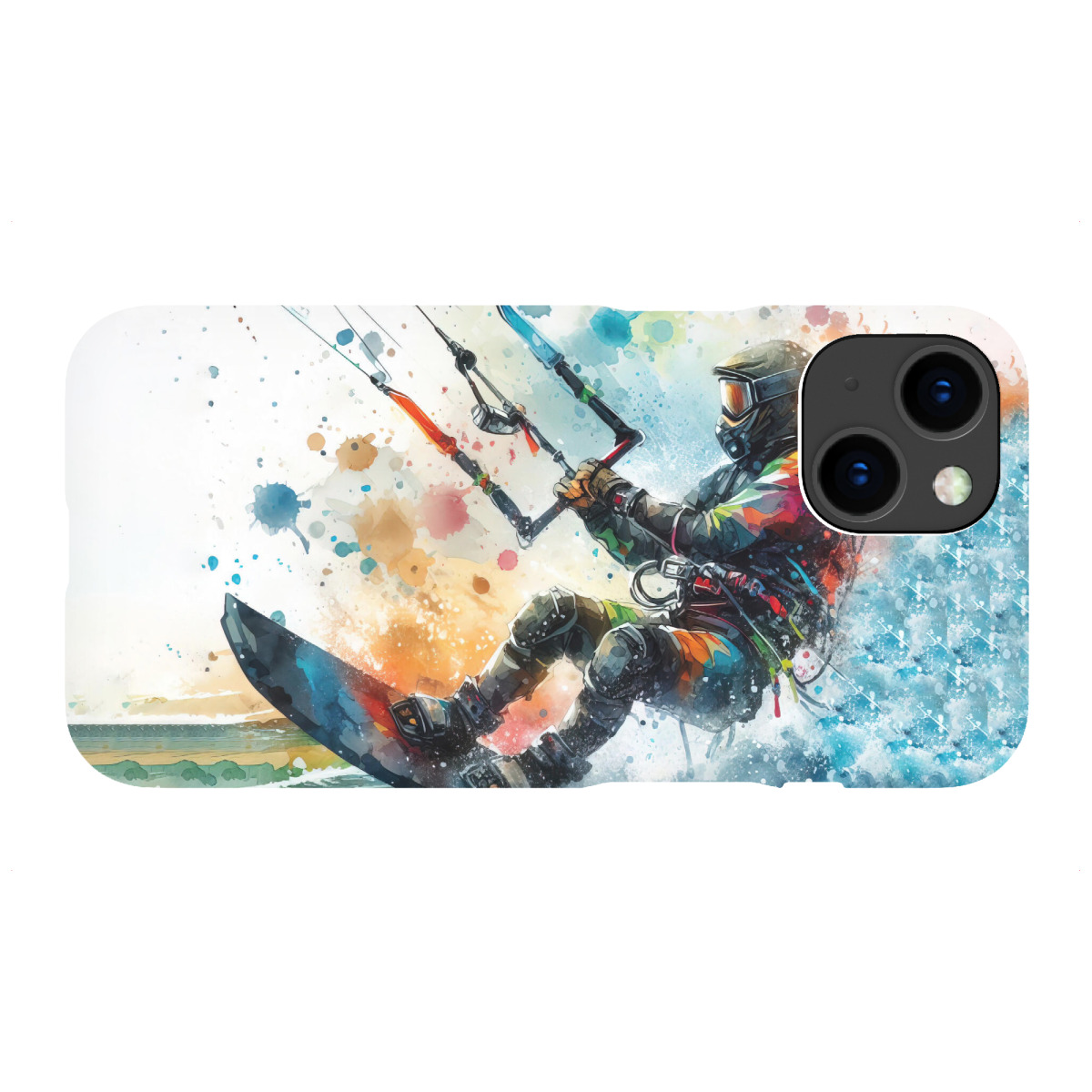 iPhone "Kitesurfen in Aquarell" Premium-Case Handyhülle artboxONE