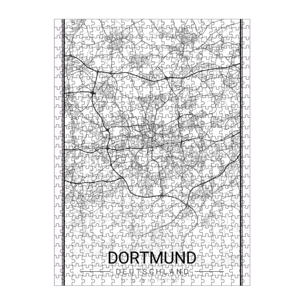 Puzzle Ravensburger "Stadt Dortmund" artboxONE - Schwarzweiß,Städte / Weitere,Kartografie
