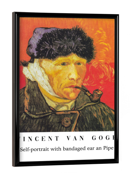Poster mit schwarzem Rahmen "Van Gogh - mit verbundenem Ohr" artboxONE - Abstrakt,Menschen