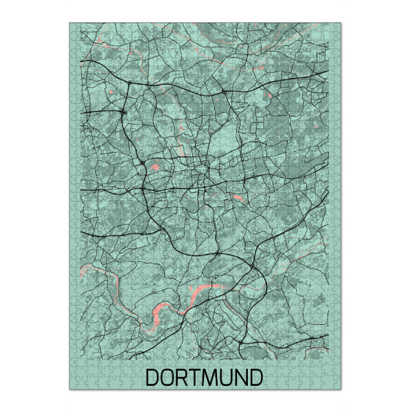 Puzzle Ravensburger "Stadt Dortmund Map" artboxONE - Städte / Weitere,Kartografie
