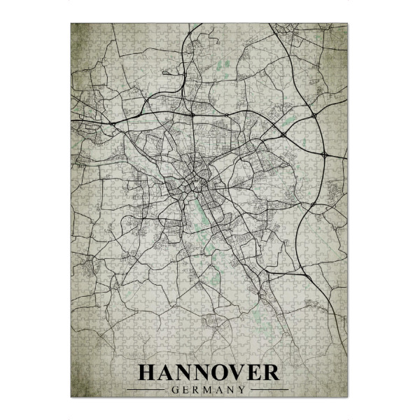 Puzzle Ravensburger "Hannover Vintage CityMap" artboxONE - Städte / Weitere,Kartografie