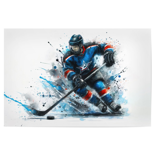 Poster 30x20 cm "Eishockey" artboxONE - Sport,Sport / Motivation - Sport,Sportler,Farbe,Aktion,Bunt,Wettbewerb,Hockey,Eishockey