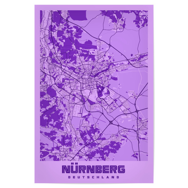 Poster "Nürnberg als Citymap" artboxONE - Städte / Weitere,Kartografie