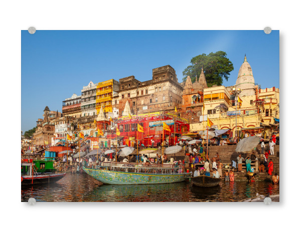Acrylglasbild "Tempel Ghats am Ganges" artboxONE - Architektur,Reise / Asien