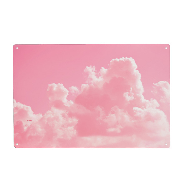 Holzbild "Wolkig mit einem Hauch Rosa" artboxONE - Städte,Für Kinder,Reise / Länder,Fiktion,Für Mama