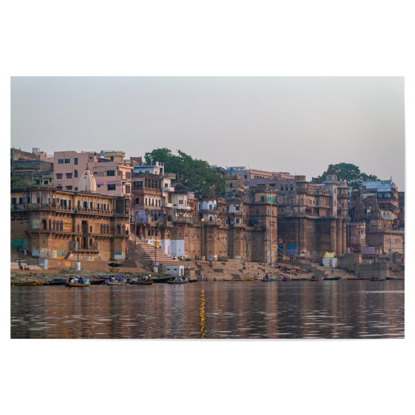 Poster "Die Tempel am Ganges in Varanasi" artboxONE - Architektur - Varanasi,Indien,Ghat,Tempel,Hindu,Hinduismus,Ganges,Benares,Kashi,Uttar pradesh