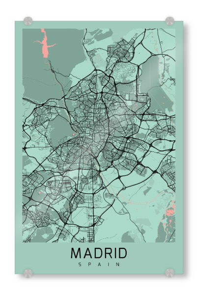 Acrylglasbild "Stadt Map Madrid" artboxONE - Städte / Weitere,Kartografie