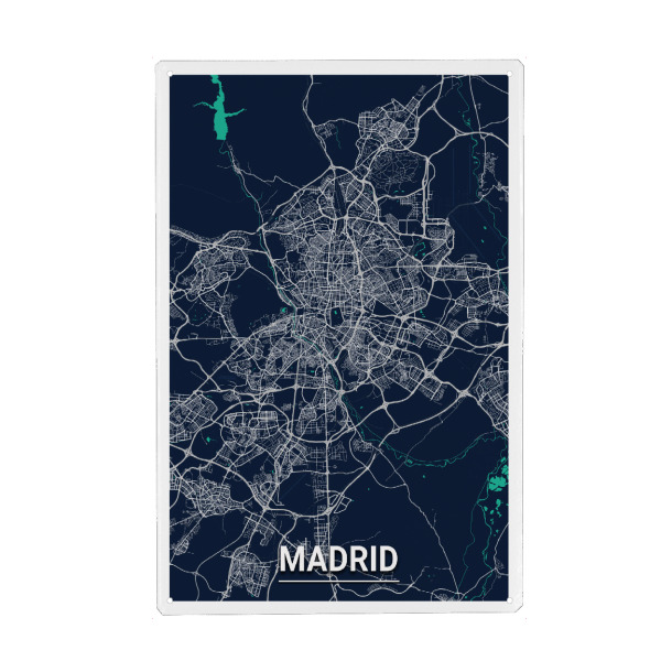 Holzbild "Madrid Map" artboxONE - Städte / Weitere,Kartografie