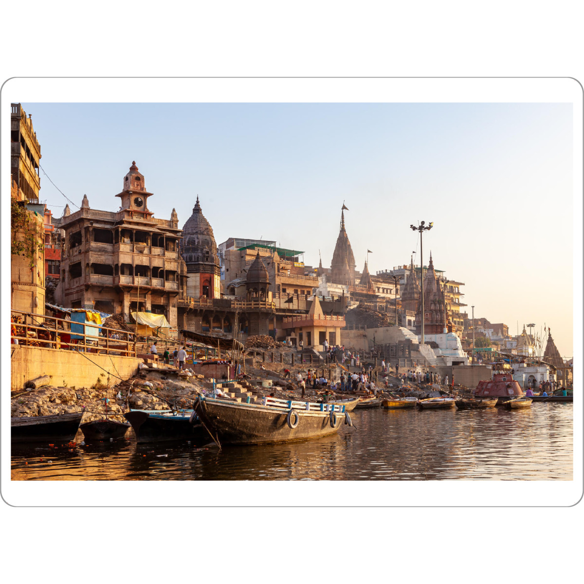 Tischset "Am Ganges in Varanasi" artboxONE - Architektur - Varanasi,Indien,Ghat,Tempel,Hindu,Hinduismus,Ganges,Benares,Kashi,Uttar pradesh