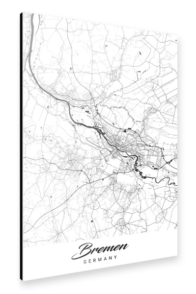 Alu-Dibond "Bremen City Map" 30x20 cm artboxONE