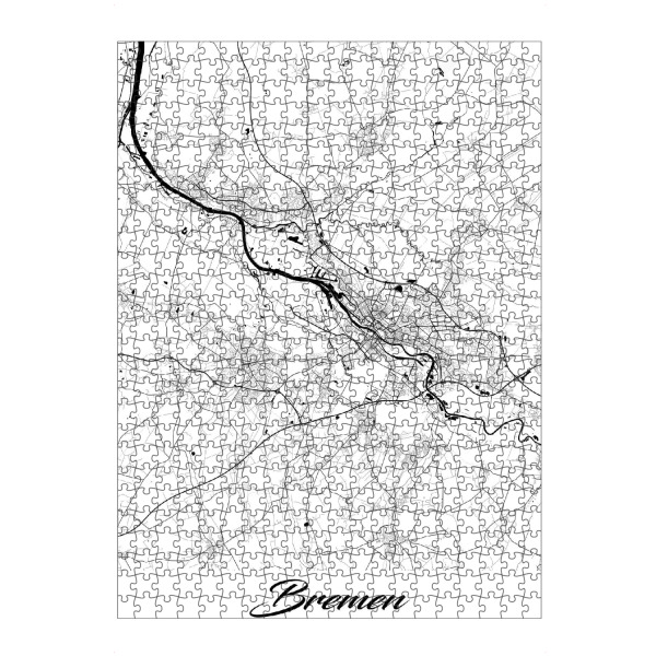 Puzzle Ravensburger "Bremen City Map" artboxONE - Schwarzweiß,Städte / Weitere,Kartografie