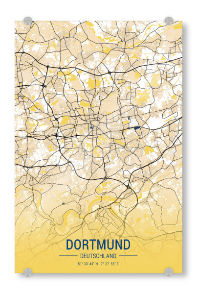 Acrylglasbild "Stadt Plan Dortmund" artboxONE - Städte / Weitere,Kartografie