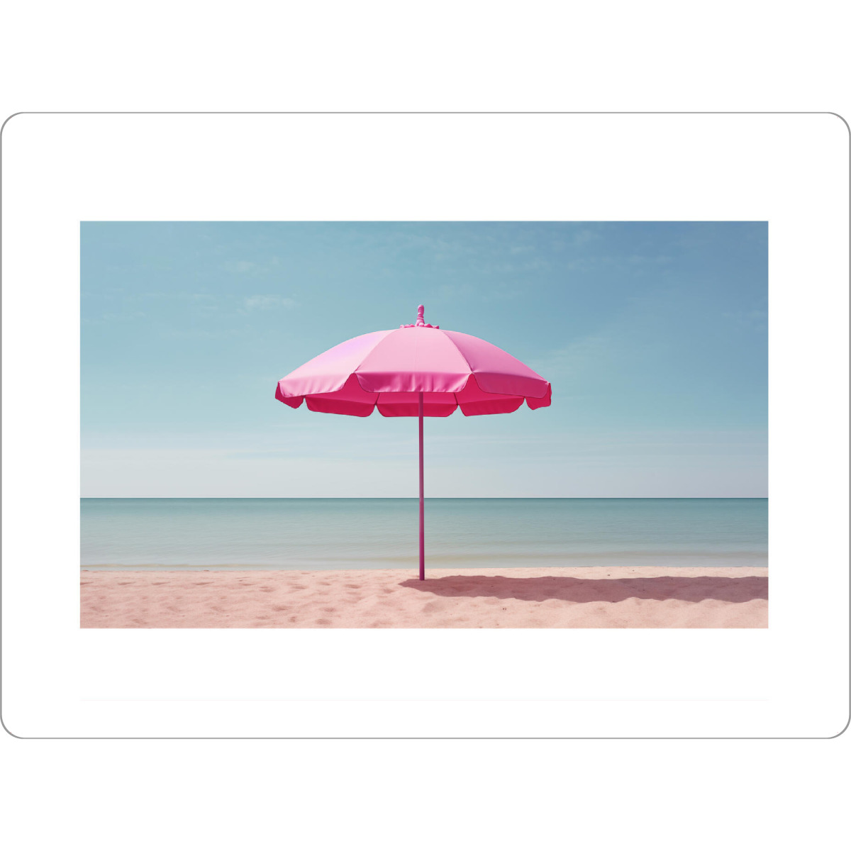 Tischset "Malou Studio-Pink Parasol" artboxONE - Natur,Reise,Für Mama - Strand,Sonnenschirm,Sommer,Barbie,Sand,Urlaub,Pink_(farbe) - Bild strand