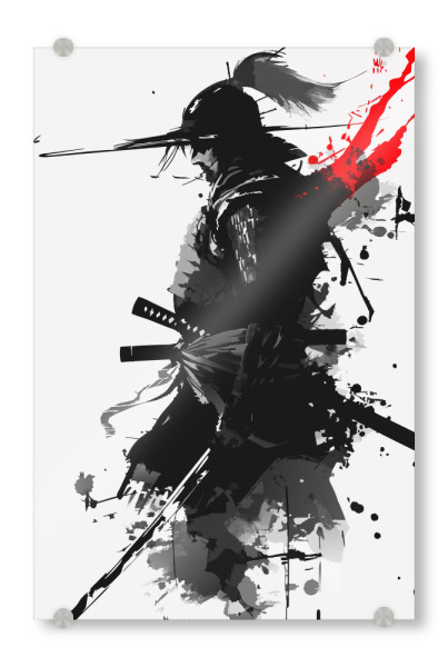 Acrylglasbild "Samurai warrior silhouette" artboxONE - Abstrakt,Männer - Samurai,Warrior,Japan,Culture,Strength power,Determination,Sword,Armor battle