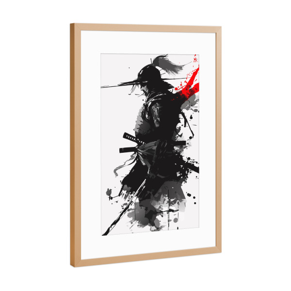 Poster mit Rahmen Kupfer "Samurai warrior silhouette" artboxONE - Abstrakt,Männer