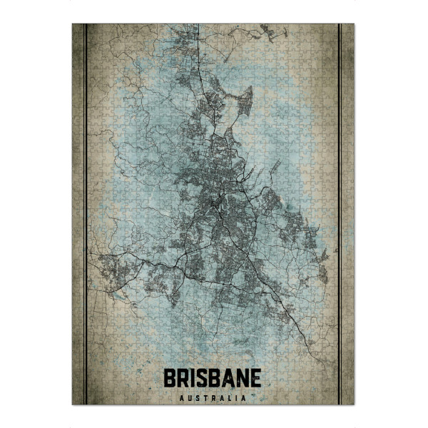 Puzzle Ravensburger "Brisbane Retro Map" artboxONE - Städte / Weitere,Kartografie