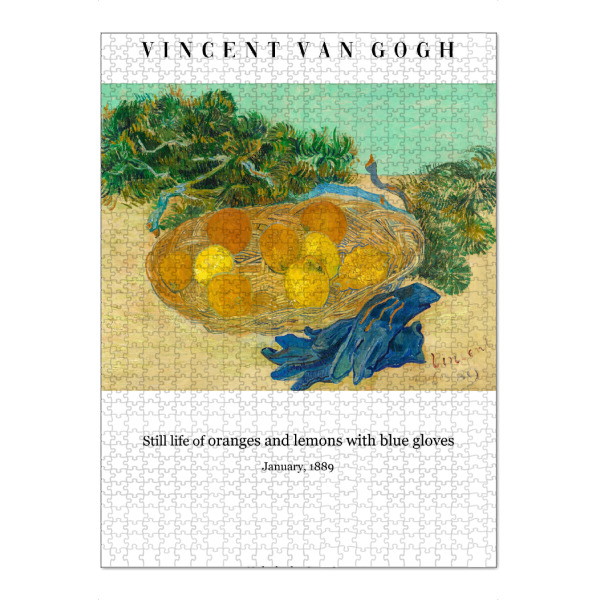 Puzzle Ravensburger "Orangen, und blauen Handschuhen" artboxONE - Typografie,Abstrakt,Essen & Trinken / Obst & Gemüse