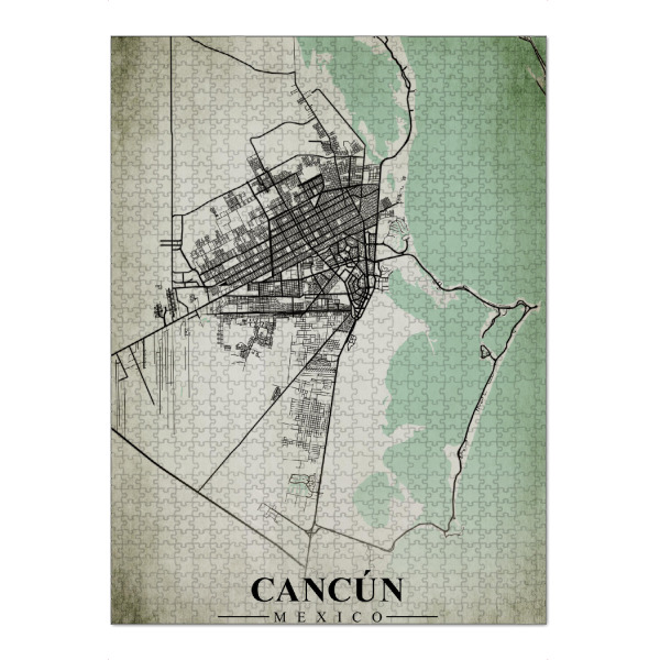 Puzzle Ravensburger "Cancun Vintage CityMap" artboxONE - Städte / Weitere,Kartografie
